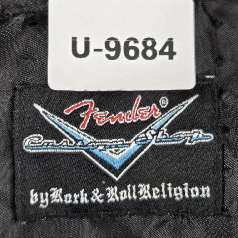 VINTAGE Fender‎ By Rock & Roll Religion Men Button Up Shirt L Cross Grunge Y2K
